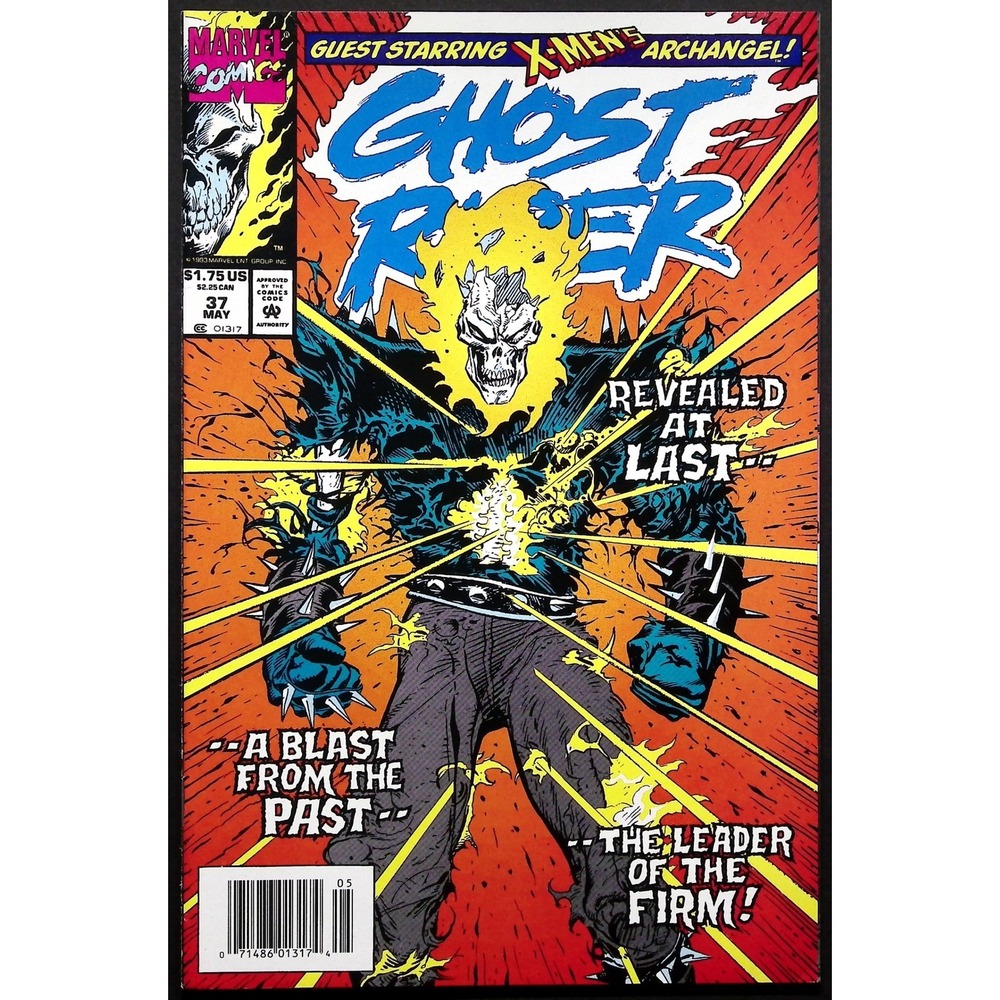 Ghost Rider 37 Newsstand‎ Comic Book Marvel Comics 1993 Guest  X-Men Archangel